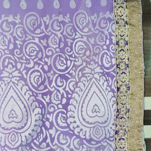 Lavender 🪻 White 🤍 two Shade Saree