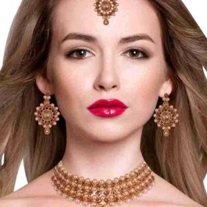 Stylish Gold Plated Kundan Necklace set for women