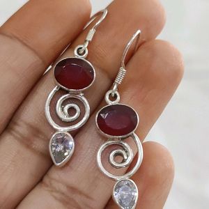 Red Stone Earrings For Women Nd Girls