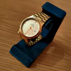 Titan Unisex Golden Watch