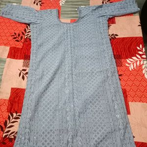 Beautiful Greay Chikankari Kurti