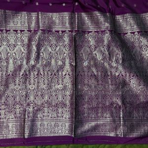 Purple Sari With Blouse