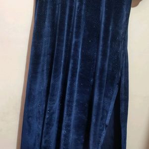 Sea Blue Velvet Suit Salwar With Dupatta 42 Bust