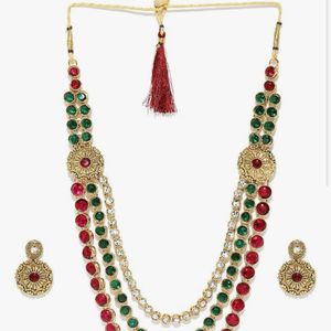 Zaveri Pearls Antique Gold Multi Layered Necklace