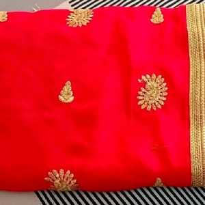 New Red Work Saree