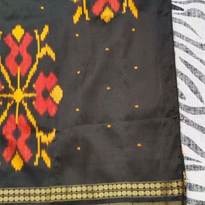 black multi colour saree