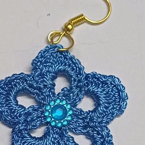 Blue Crochet Earrings