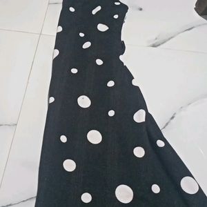 Women Fit And  Flare Blck&White Dress