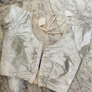 New Silver Stitched Blouse