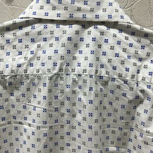 White Printed Formal Shirt