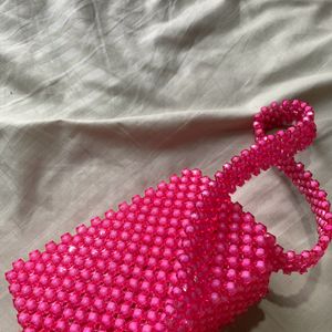 Barbie Inpired Pink Beaded Bag