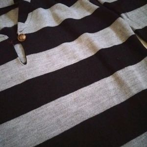 Long Black & Grey Sweater New