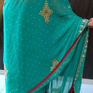 (1)New Wedding Saree With Blouse