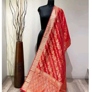 Inddus Anarkali Kurta With Red Dupatta