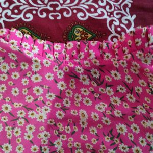 Pink Colour Flower Printed top