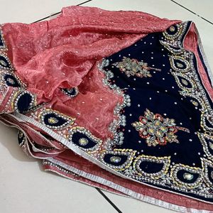 Embroidery Pink Saree