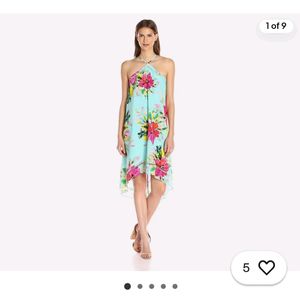 Trina Turk 100% Silk Watercolor Floral Dress