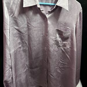 Lavender Satin Smart Shirt + FREE PRODUCT