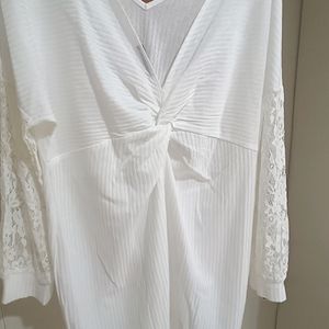 White Dress With Stylish Back - XL