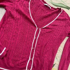 Pink Full Sleeves Sweater