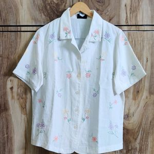 Offwhite Embroidey Work Shirt Size-40