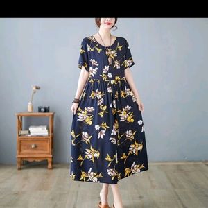 Branded Floral Print Dress