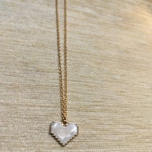 White Heart Necklace 💞 High Quality 🩷