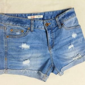 Ripped Blue Denim Shorts 🩵