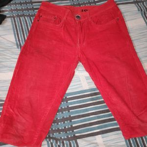 pretty red velvet jeans.