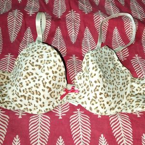 🍒😍 Sexy Cheeta Print Double Push Up Bra 34b