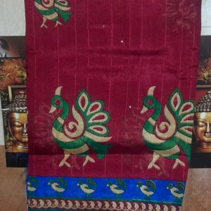 Office Wear Paper Cotton Saree