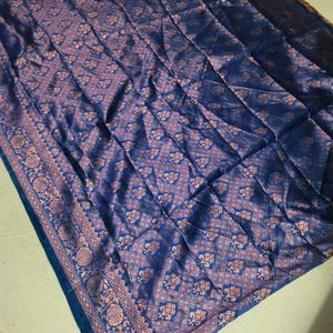 Navy Blue Colour Banarasi Silk Gadwal Design Saree