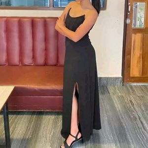 Black Slit Dress