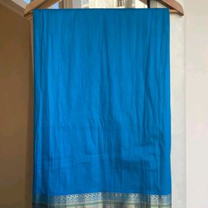 Beautiful Blue Silk Saree Peacock Design