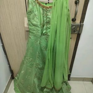 Green Gown With Dupatta