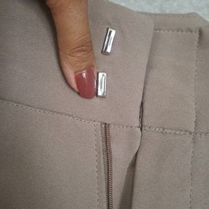 Beige Formal Trousers