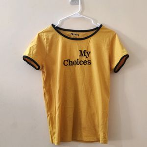 Pantaloons Yellow T-shirt Size L