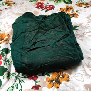 Forest Green Umbrella Cotton Kurtha | Size 34