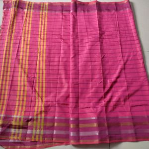 Pinkish Rose Poly Silk Saree New