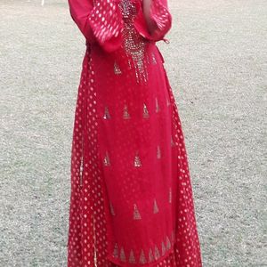 Red Anarkali  Dress