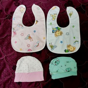 🔖Combo- Baby Bibs & Caps🔖