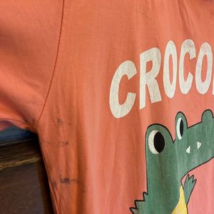 Orange Tshirt With Crocodile Print