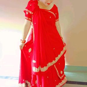 Red Bridal  Lehenga Choli Dupatta