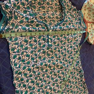 Printed Rama Green Kurti