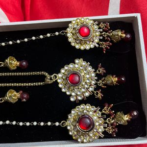 Mehroon Golden Jewellery Set