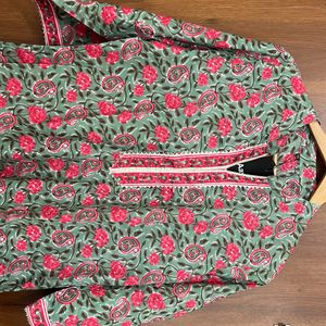 Floral Print Cotton Kurta For Women