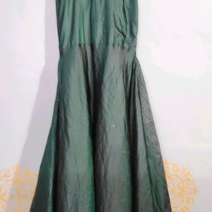 Dark Green Gown For Party Wear