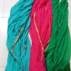 Three Chiffon Dupatta In Combo