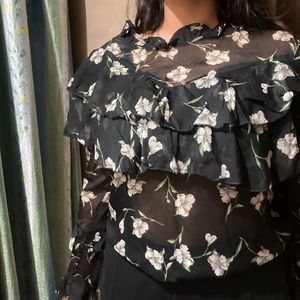 Ruffled Floral Top