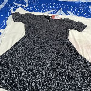 Polka Dotted Glass Slvs Dress